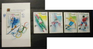 BULGARIA 1994 - JJOO DE LILLEHAMMER  - YVERT  3557-3560 + BLOCK 179 - Inverno1994: Lillehammer