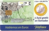 TARJETA DE ESPAÑA DE UN EURO Y BILLETE 1000 PTAS (COIN-BANKNOTE) - Timbres & Monnaies