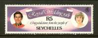 SEYCHELLES 1981 MNH Stamp Royal Wedding R5 484 - Seychellen (1976-...)