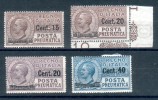 Italia Regno 1924 Posta Pneumatica Sass. 4-5-6-7 ** MNH ALTA QUALITA' - Poste Pneumatique