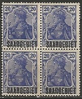 SARRE BLOC DE 4 DU N° 37 NEUF Sans Gomme - Unused Stamps