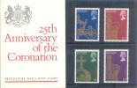 Grande-Bretagne N°864 à 867 - 25ème Anniversaire Du Couronnement De Sa Majesté Elizabeth II (1978) - Presentation Packs