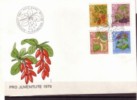 Switzerland,1976. Pro Juventute, Flowers-Fruits,  -FDC - Lettres & Documents