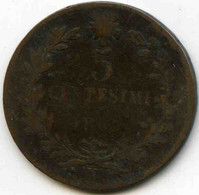 Italie Italia 5 Centesimi 1867 N KM 3.3 - 1861-1878 : Victor Emmanuel II