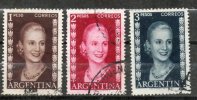 11-ARGENTINA-1952- YT 526,527,526  DIA INTERN. DE LA MUJER-Mujeres Del Mundo-Eva Perón REBAJADA !!!!!! - Used Stamps