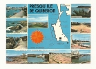 Cp, Carte Géographique, Presqu´Ile De Quiberon, Ses Sites Touristiques - Landkarten