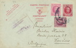 438/19 - Entier Houyoux REPONSE Utilisé En  Espagne + TP Dito - BARCELONE 1926 Vers VERVIERS - Postkarten 1909-1934