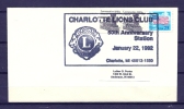 Lions Club, USA, 22/01/1992, 50th Anniversary Lions Club - CHARLOTTE  (GA2874) - Rotary, Lions Club