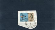 Greece- "Swimming" 4Dr. Stamp On Fragment With "AG. KHRYKOS-SYSTHMENA (Ikaria)" [28.6.1976] Type X Postmark - Marcofilie - EMA (Printer)