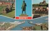 Cpsm De Whitby : The Abbey - Captain Cook Statue-st Mary's Church - Whitby Harbour - Whitby