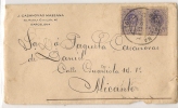 ESPAÑA - SPAIN - 1911 COVER - Pair Of Yvert # 245 - De Barcelona A Alicante - Lettres & Documents