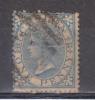 (SA1053) CEYLON, 1868 (Queen Victoria, 1 P., Blue). Mi # 42. Used Stamp - Ceylan (...-1947)