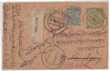 Br India King George V, Postal Card, Princely State Piploda, Registered, India As Per The Scan - 1911-35 Roi Georges V