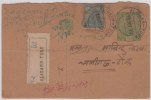 Br India King George VI, Bridge Style Postmark, Aligarh - Tonk, Registered, Postal Card, India As Per The Scan - 1936-47 Koning George VI