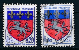 France - Blason De St-Lô YT 1510 + 1510c (3 Bandes Phospho) Obl - 1941-66 Wappen