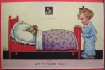 Cp LITHO Illustrateur W.S. Willi Scheuermann Chien Couché Dans Lit  Enfant Qui T' A Permis Cela - Scheuermann, Willi