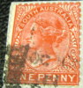 South Australia 1868 Queen Victoria 1d - Used - Gebruikt