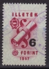 1957 Hungary Ungarn Hongrie - Tax Judaical Fiscal Revenue Stamp - 6 Ft - Fiscali