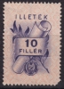 1952 Hungary, Ungarn, Hongrie - Revenue Stamp - 10 F - Steuermarken