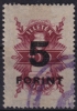 1951 Hungary, Ungarn, Hongrie - Revenue Stamp - 5 Ft - OVERPRINT - Fiscali