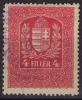 1926 Hungary, Ungarn, Hongrie - Revenue Stamp - 4 F - Revenue Stamps