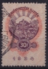 1934 Hungary - Judaical Tax - Revenue Stamp - 30 F - Fiscaux