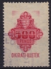 1945 Hungary - Revenue, Tax Stamp - 500 P - Canceled - Revenue Stamps