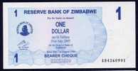 ZIMBABWE :  1 Dollar - Bearer Cheque - 2006 - UNC - Zimbabwe