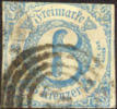 Thurn & Taxis #54 Used 6kr Blue From 1862 - Usados