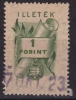 1946 Hungary - Revenue, Tax Stamp - 1 Ft - Canceled - Fiscales