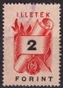 1950 Hungary - Revenue, Tax Stamp - 2 Ft - Canceled - Fiscali