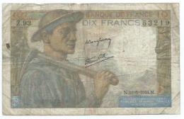 Billet DIX 10 FRANCS Type MINEUR N.22=6=1944-N - 10 F 1941-1949 ''Mineur''