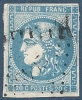 FRANCE Oblitéré PC Des GC-2048 Y&T N°46A - 1870 Bordeaux Printing
