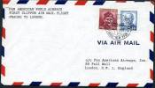 PAN AMERICAN FIRST CLIPPER FLIGHT PRAGUE-LONDON 1946 - Cartas & Documentos