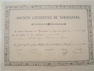 Diplôme/Réception De Membre/Société Linéenne De Normandie/ Delavigne/ ALENCON/Orne/CAEN/Calvados/1884     DIP14 - Diplômes & Bulletins Scolaires