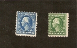 Z12-5. United States, USA - Set Of 2 - Washington 1 Cent & 5 Cents - Unused Stamps