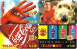 PERU PUZZLE OF 4 COCA COLA DOG FRONT POLAR BEAR BACK CODE: PER-TE-11-14 CHIP READ DESCRIPTION !!! - Perú