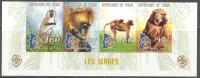 Chad 2000 Monkeys Pavian Scouting Set Of 4 Imperf. MNH - Affen