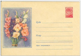 Russia USSR 1957 Fleur Flowers Flower Blumen Flora Plants Gladiolus Envelope - 1950-59