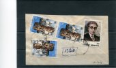 Greece- Bouboulina´s "Spetses" & "Constantine Cavafis" Stamps On Fragment W/ "NAXOS (Cyclades)" [26.8.1983] X Type Pmrks - Postmarks - EMA (Printer Machine)