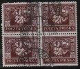 POLAND  Scott #  184  VF USED Blk. Of 4 - Used Stamps