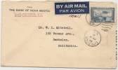 CANADA - 1941 CENSORED COVER From CHESTER To BERKELEY - Tied By AIR MAIL Yvert # 6 - Solo Stamp - Storia Postale