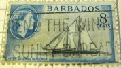 Barbados 1953 Inter Colonial Schooner 8c - Used - Barbados (...-1966)