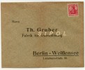 Enveloppe à L Adresse De TH.Gruber Fabrik Für Gummilösung Berlin Weissensee Timbre Non Oblitéré 10 Pfennig - Droguerie & Parfumerie