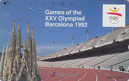 TC JAPON / 290-28457 -  JEUX OLYMPIQUES BARCELONE 1992 / Stade & Cathédrale - OLYMPIC GAMES SPAIN JAPAN Free PC - 160 - Jeux Olympiques