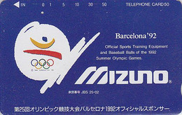 TC JAPON / 110-101543 - JEUX OLYMPIQUES BARCELONE 1992 - OLYMPIC GAMES SPAIN Sport JAPAN Free Phonecard - 171 - Olympische Spelen