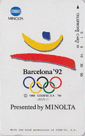 TC JAPON / 110-109373 - JEUX OLYMPIQUES BARCELONE 1992 / Logo Photo MINOLTA  OLYMPIC GAMES SPAIN JAPAN Free Sport PC 173 - Olympische Spiele
