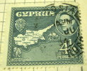 Cyprus 1938 King George VI Map Of Cyprus 4.5p - Used - Cyprus (...-1960)