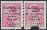 SLOVENIA - LUBIANA  - ERRORE - R.COMMISSARIATO SOPRASTAMPA  - 16 D PAIR - Sassone # 33++ - 1941 - ATEST - Occup. Tedesca: Lubiana