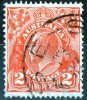 Australia 1926 King George V 2d Red Small Multiple Wmk - OUSE TASMANIA (large) PM - Gebraucht